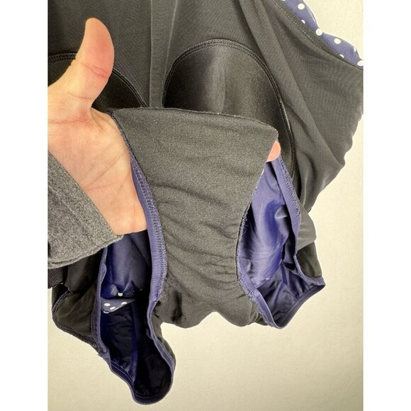 Swimsuits for All One Piece Swimsuit Size 26 Navy Blue Polka Dot High Neck Wrap - Picture 5 of 10